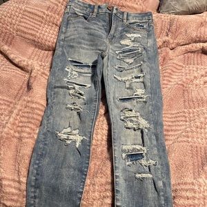 American eagle covered ripped jeans
